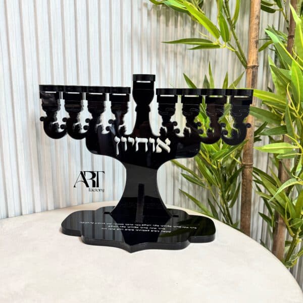 ⁦חנוכייה דגם קלאס שחור מבריק⁩ – תמונה ⁦2⁩