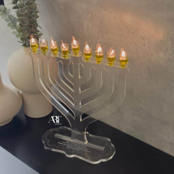 ⁦חנוכייה שקופה מהודרת⁩ – תמונה ⁦4⁩